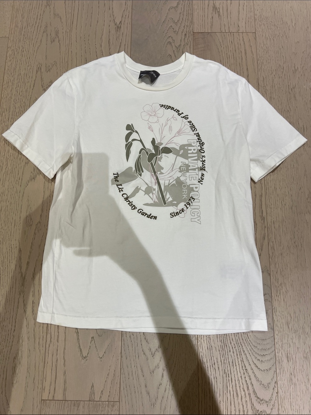 White Floral Graphic Short Sleeve Tee